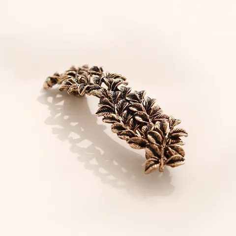 제이로렌 02H0469 나뭇잎 반머리 엔틱 헤어 자동핀