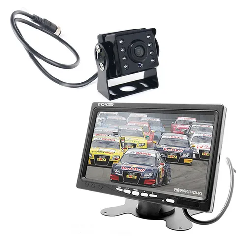 화물차용 12V24V겸용 후방카메라+거치형 모니터7형