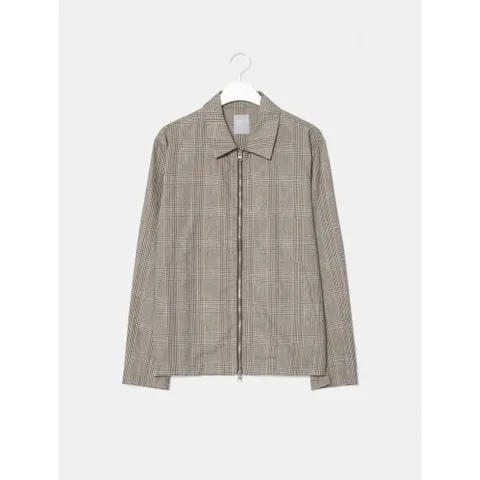 에잇세컨즈 리넨 블렌디드 브라운 체크 칼라 재킷 450839FQ3B