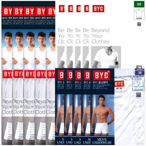 BYC반팔런닝10종과사각팬티10종=20종BYC1903C2213