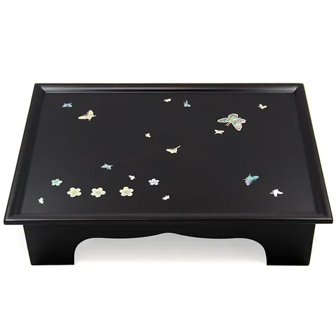 원목 엔틱 자개나비 다기찻상 대D