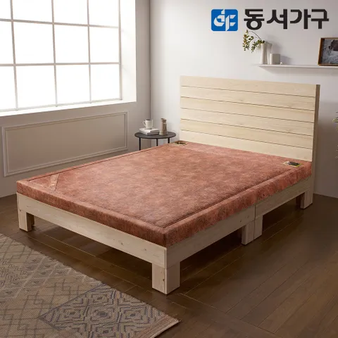 동서가구 피톤치드 편백나무 ALL 프레임 헤드형 온가족 퀸 Q 황토볼 고급 보료 흙침대 DF642125