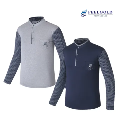 [필골드] 파크타운 배색 차이나 카라티셔츠 PT774n775