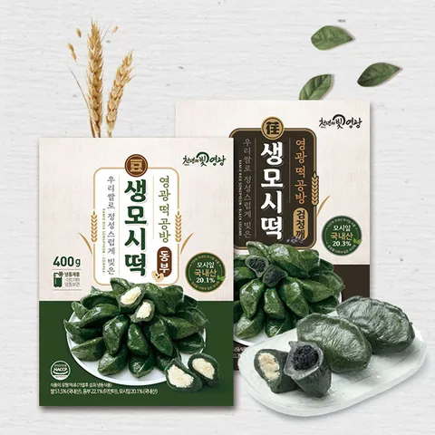 우리쌀로 빚은 생모시떡 동부 400g x 10팩 / 검정깨 350g x 10팩