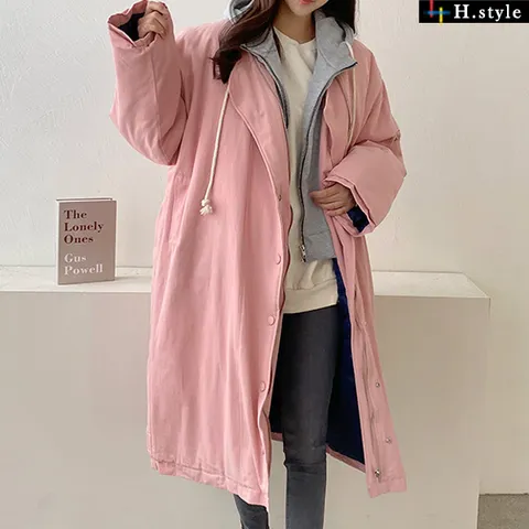 H스타일DK이중롱패딩코트/겨울/자켓/점퍼/퀼팅/야상/사파리/코트/집업/아우터/가디건