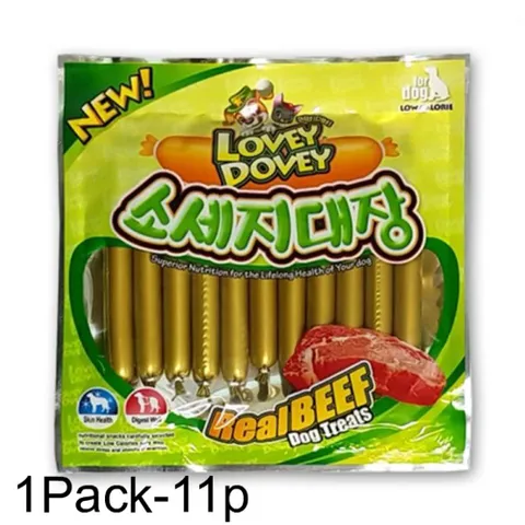 애견간식 러비더비 소세지대장 소고기 1팩 11p 애견소세지 강아지소세지 반려견소세지 애견간식