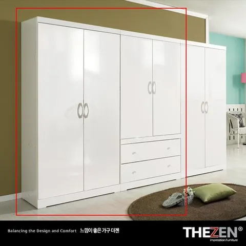 ◆지역별착불배송◆[더젠] 플렌101 고광택 장롱세트2(1604mm)