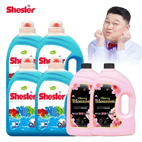 쉬슬러 세탁 액체 세제 3.05L 4개 + 퍼퓸 벚꽃향 3.06L 2개