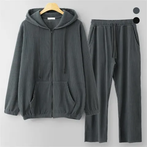 [하프클럽/엠엔씨]골덴플리츠 오버핏 후드집업세트 MDSE477NT