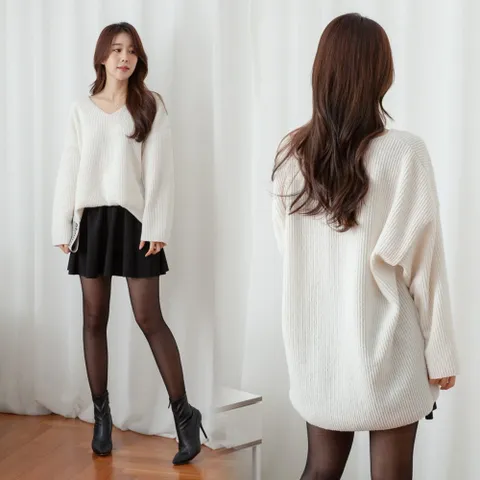 여성의류 LD 자인브이넥기모롱니트 C371H001 빅사이즈