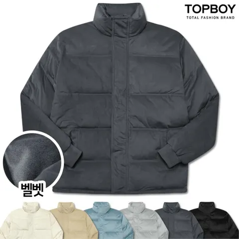 [하프클럽/탑보이]벨벳 오버핏 숏패딩 PN021