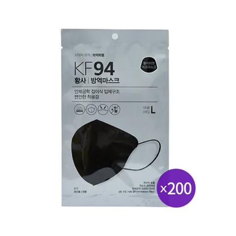 [200매,새부리형,블랙]폴리테크에코마스크KF94_국내생산