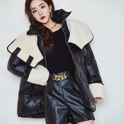 루이 양털 오리털 패딩