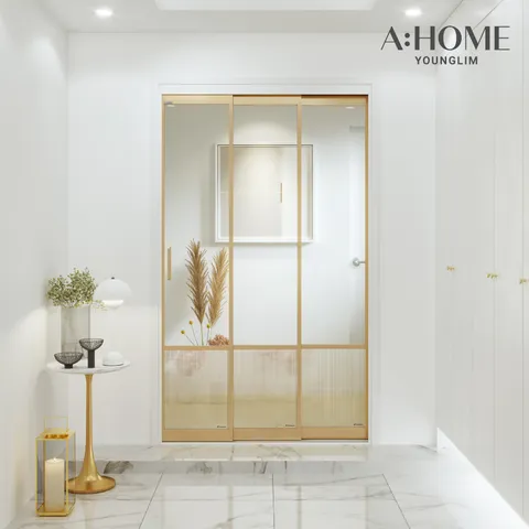 트리플2 도장 3연동 중문 ㅡ자형 [색상3종/유리19종]