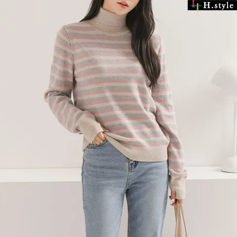 H스타일KN쫀득토시폴라티/겨울/긴팔/니트티/가디건/스웨터/라운드/브이넥