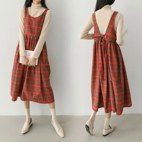 BN 신디체크뒷리본원피스 C396H001 빅사이즈여성