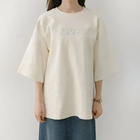 아이우먼 비즈프린팅면7부롱티 EZC600M102 빅사이즈