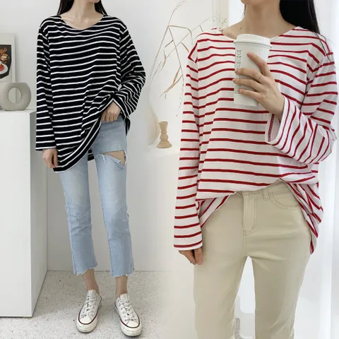 여성의류 ZY 입술넥단가라롱박스티 C598H102 빅사이즈