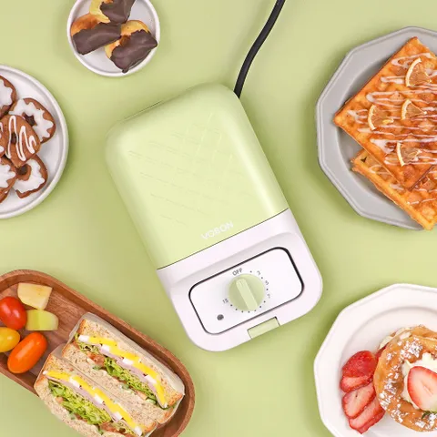 VOBON  스핀오프 다이얼 샌드위치 와플 크로플 도넛 메이커 VB-SM203 그린