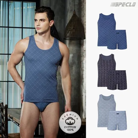 [하프클럽/스페클로]바운스 순면 런닝+트렁크팬티 남성속옷 6종세트