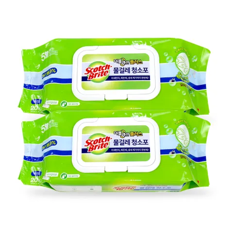 더블액션 물걸레청소포 대형 20매 x 2개 물티슈청소포