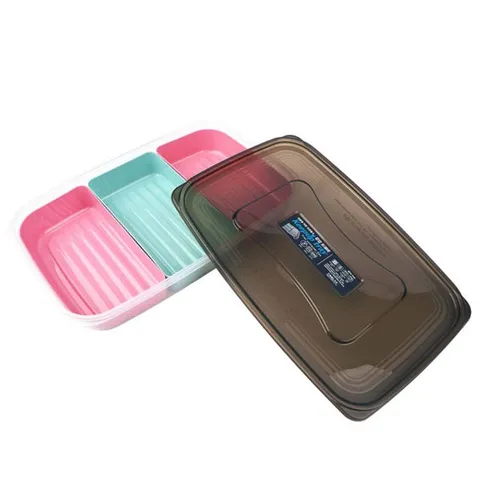 3칸 칸막이 반찬통(2.7L) 도시락 냉장고 정리 용기 냉장고 정리용기 반찬통 칸막이 3단 칸막이