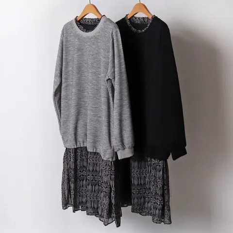 빅사이즈사랑해요 B965L102 쉬폰이중플레어원피스 MN