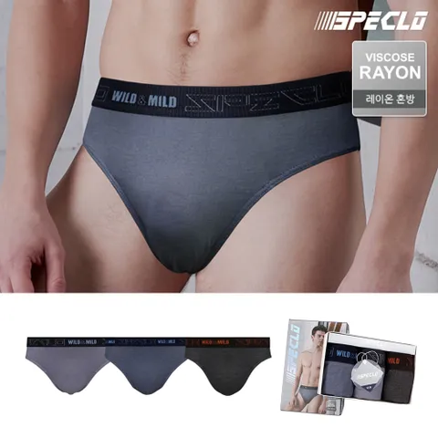 물랑루즈 소프트필 남성 브리프 레이온 부드러운 남자 삼각 팬티세트 3매