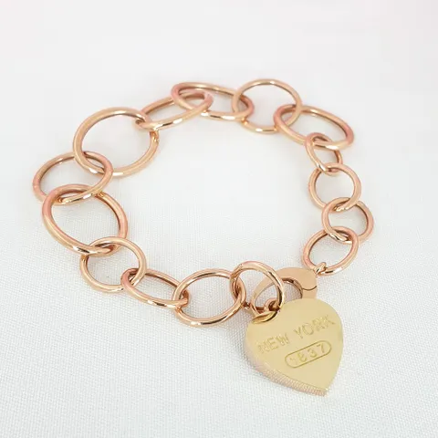 [현골드앤실버]18k 할로우 서클 납작하트 금 팔찌