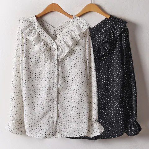 여성의류 CR 미니사각도트블라우스 B880H102 빅사이즈