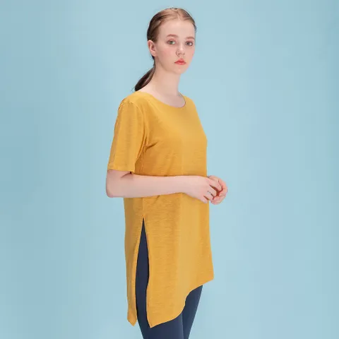 [더보엠] 살랑 모달 사이드 슬릿 라운드 루즈 핏 티셔츠