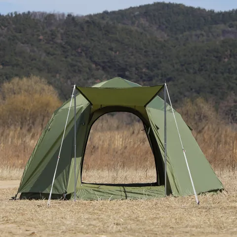 스페이스 원터치텐트 육각 대형 아이보리 (4-5인)