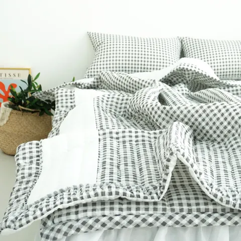 스몰체크 시어서커 리플 여름이불 퀸 Q