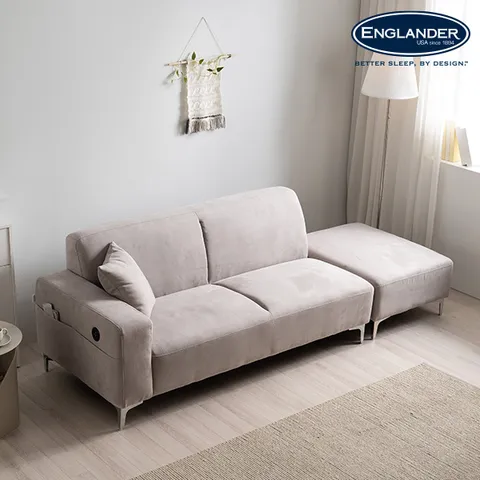 [리퍼] 홀리데이 3인 USB 아쿠아텍스 소파 스툴포함