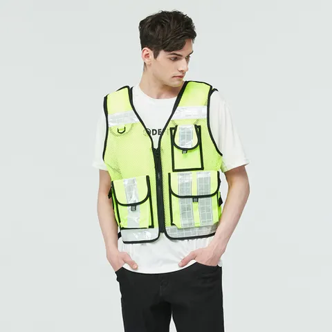 [데피]형광 반사 멀티 안전 방범 조끼 DS30 작업조끼 단체복
