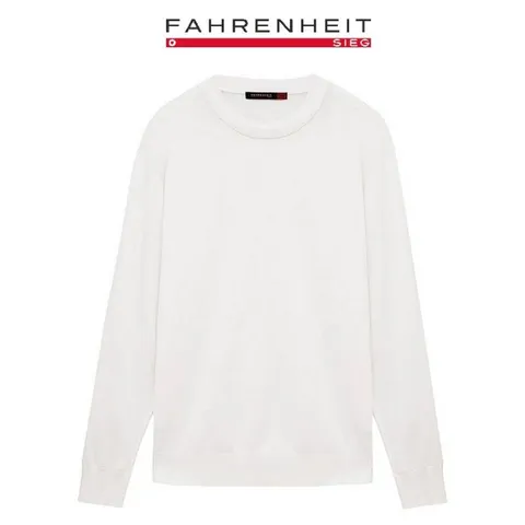 롯데몰 파렌하이트 21 S/S 면,모달 혼방 화이트 2중넥 라운드 풀오버 니트 FCU8009_EP