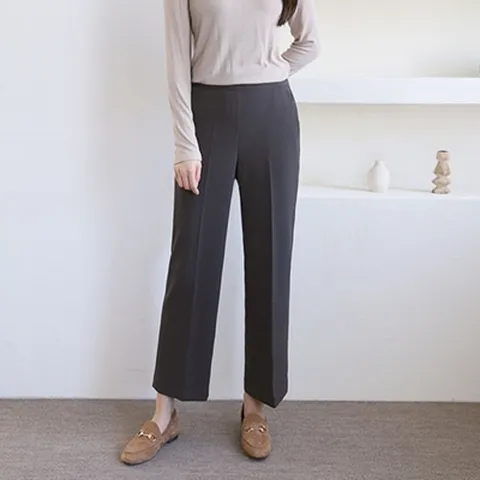 텐바이텐 옷자락 여자 편안한 데일리 폴리 일자 부츠 와이드 통 슬랙스 바지 팬츠