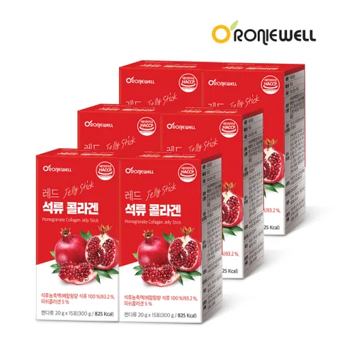 로니웰 레드 석류 콜라겐 젤리 스틱 20g × 15포 6개
