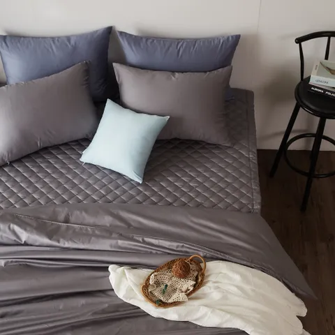 에스데코 60수사틴 순면 누빔이불커버패드세트 LK라지킹 그레이