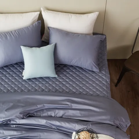 에스데코 60수사틴 순면 누빔이불커버패드세트 LK라지킹 블루