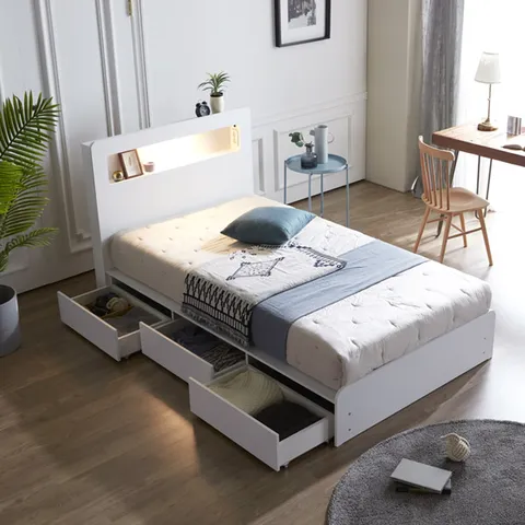 [숨결]유씨엠 클라레오 LED 3구 서랍형 슈퍼싱글침대SS /매트별도