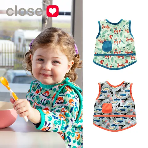 [클로즈]민소매 방수턱받이/민소매 유아 앞치마디자인선택/이유식턱받이/유아앞치마/유아미술가