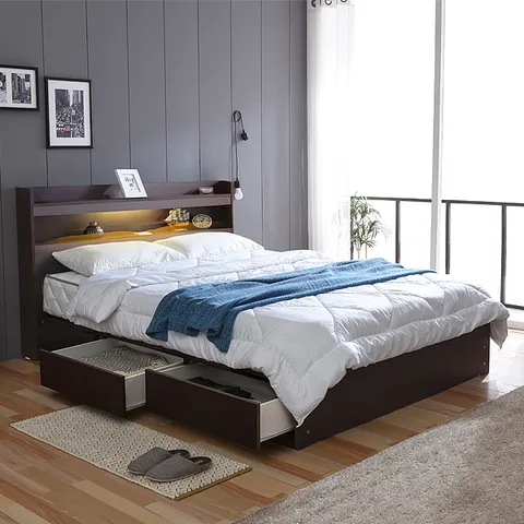 [숨결] 유씨엠 LED 수납형 퀸침대BS-800