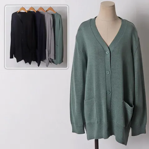 빅사이즈 옷 데일리무지박스가디건 21D323F  여성의류