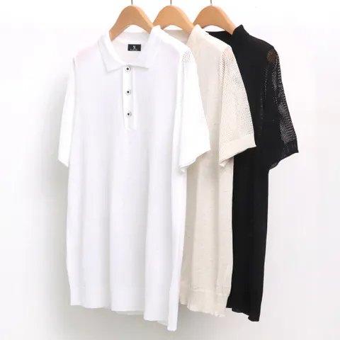 빅사이즈사랑해요 5615L104 망사 카라 반팔 니트 AP