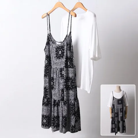 빅사이즈 옷 버터페이즐원피스세트 21D409H 여성의류