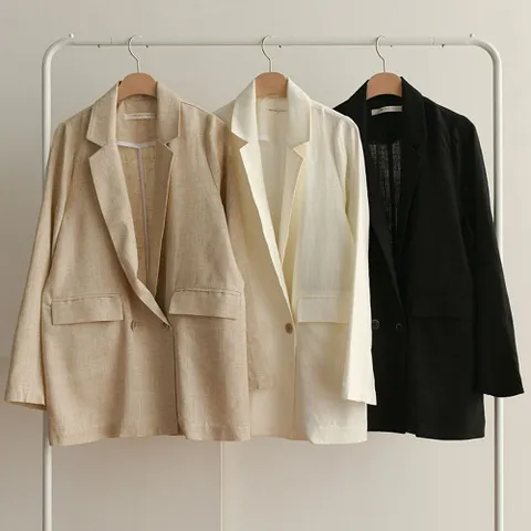 빅사이즈사랑해요 E082L104 여름투버튼린넨자켓 BN