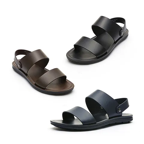 마쯔 남성 소가죽 더블 스트랩 샌들 2.3cm LCMW65M126