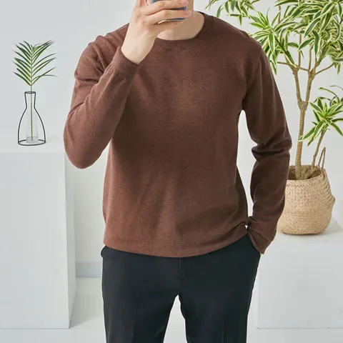 [브리치] 넛지어패럴 / 남자 비비드 라운드 오버핏 얇은 니트