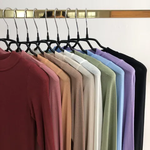 [브리치] 글램핏 / 1+1 라운드넥 레이온 스판 슬림 긴팔 티셔츠 10컬러